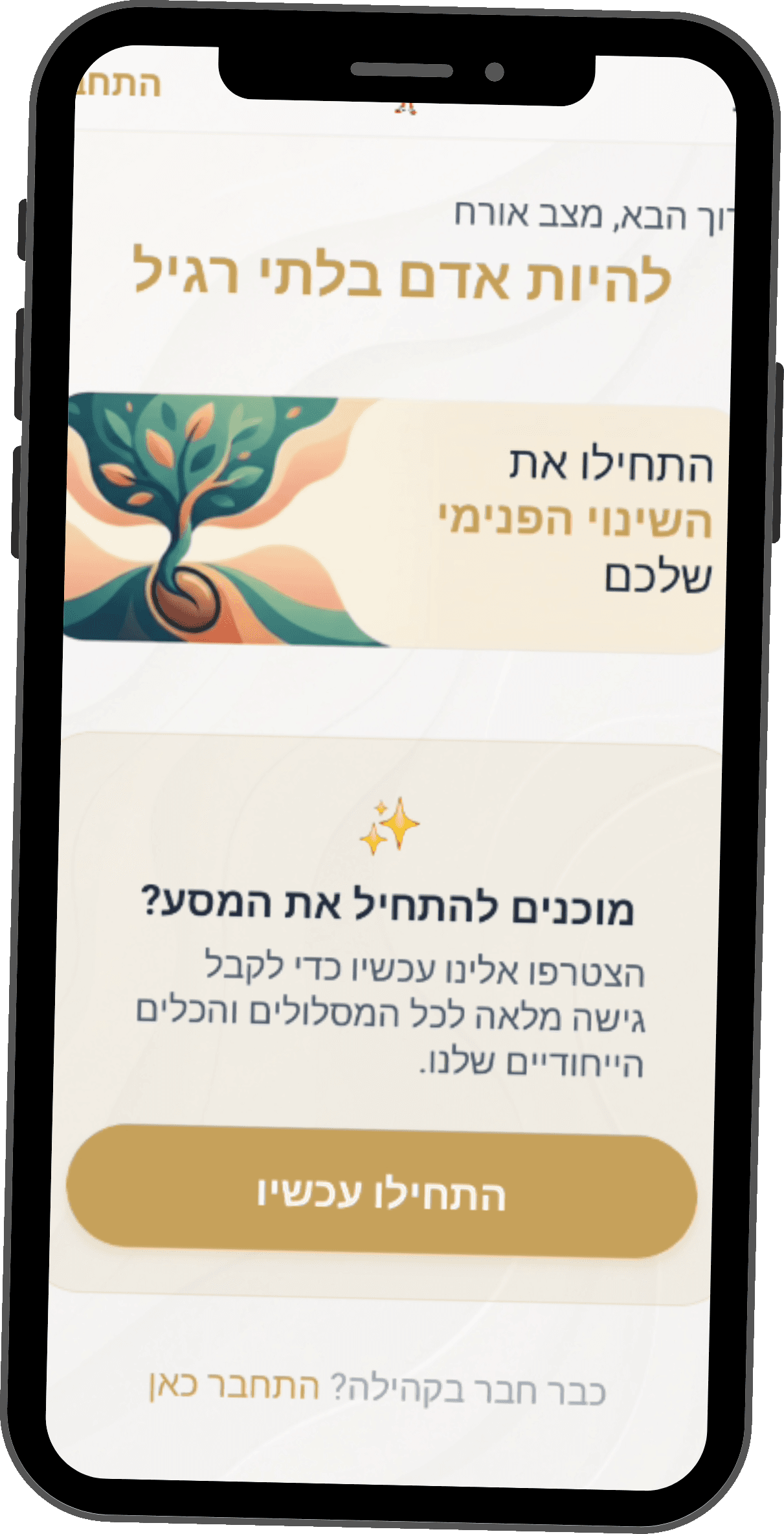 גלגל תחומי החיים והמסלולים באפליקציה